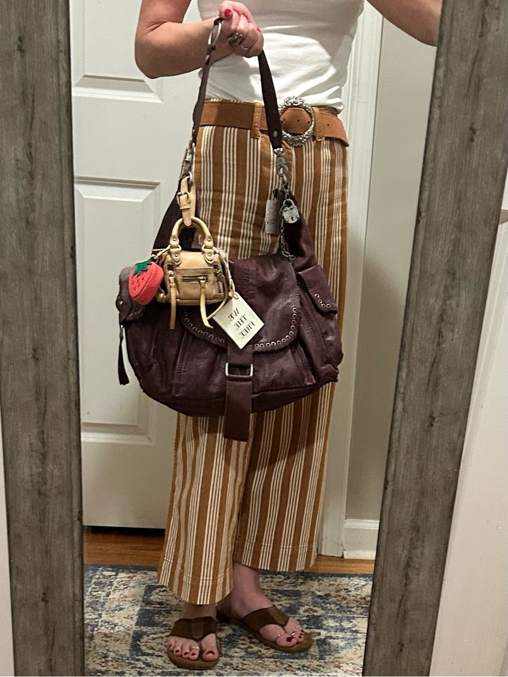 We The Free Leigh Distressed Hobo-Blackberry w/ Micro Emerson & Strawberry Charm - Picture 15 of 16